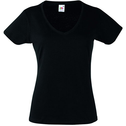 New Lady-Fit Valueweight V-Neck T , Fruit of the Loom, schwarz, 100 % Baumwolle, S, , Bild 1