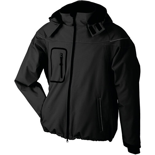 Men´s Winter Softshell Jacket , James Nicholson, schwarz, Außenmaterial: 95 % Polyester, 5 % Elastan, Futter und Wattierung: 100 % Polyester, M, , Bild 1