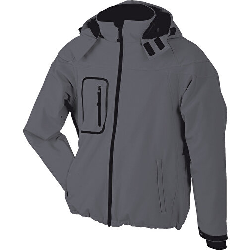 Men´s Winter Softshell Jacket , James Nicholson, carbon, Außenmaterial: 95 % Polyester, 5 % Elastan, Futter und Wattierung: 100 % Polyester, XL, , Bild 1