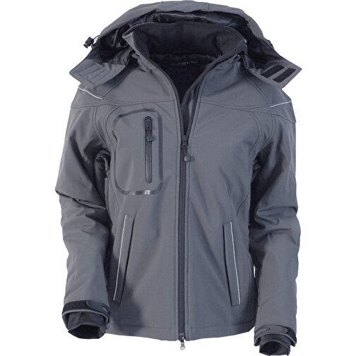 Ladies´ Winter Softshell Jacket , James Nicholson, carbon, Aussenmaterial: 95 % Polyester, 5 % Elastan, Futter und Wattierung: 100 % Polyester, 2XL, , Bild 1