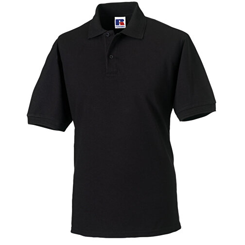Strapazierfähiges Polo Aus Mischgewebe , Russell, schwarz, 65 % Polyester, 35 % Baumwolle, 3XL, , Bild 1