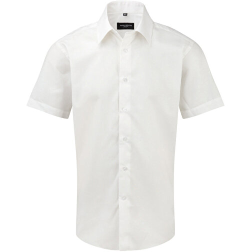 Tailliertes Langärmliges Oxford-Hemd , Russell, weiss, 70 % Baumwolle / 30 % Polyester, S, , Bild 1