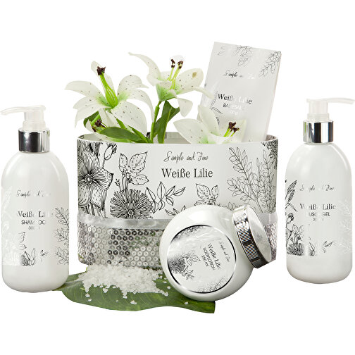 Wellness-Geschenkset: Weiße Lilie , Gemischt, 20,50cm x 27,00cm x 10,50cm (Länge x Höhe x Breite), Bild 1