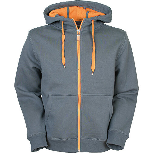 Men´s´ Doubleface Jacket , James Nicholson, carbon / orange, 55 % Polyester, 45 % Baumwolle, S, , Bild 1