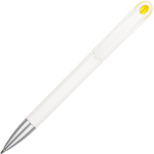 Kugelschreiber Halo , Promo Effects, weiß / gelb, Kunststoff, 14,00cm (Länge), Bild 5
