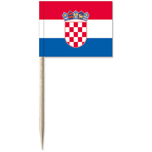 Minifahne 'Kroatien' , Offsetpapier 90g/qm, 8,00cm (Höhe), Bild 1