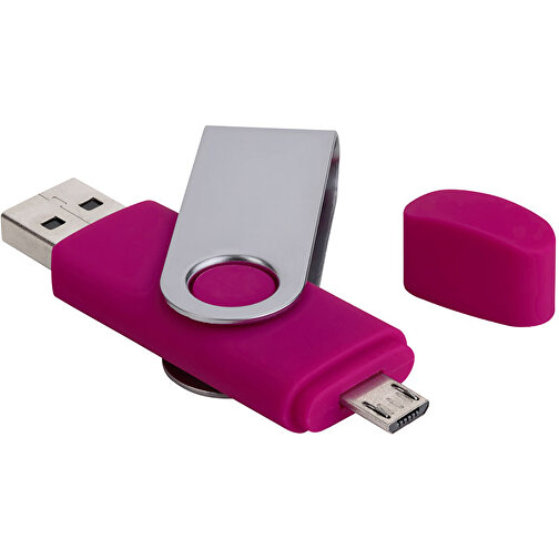 USB-Stick Smart Swing 4 GB , Promo Effects MB , magenta MB , 4 GB , Kunststoff, Metal MB , 3 - 10 MB/s MB , 7,00cm x 1,00cm x 1,90cm (Länge x Höhe x Breite), Bild 2
