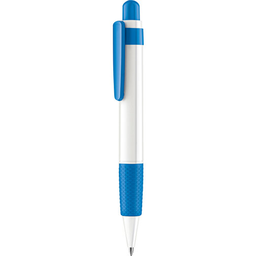 Senator® Big Pen Polished Basic Druckkugelschreiber , Senator, weiss/blau, Kunststoff, 13,00cm x 136,00cm x 17,00cm (Länge x Höhe x Breite), Bild 1