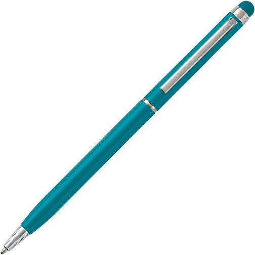Kugelschreiber Aus Aluminium Irina , atoll (blau/grün), Aluminium, Metall, Kautschuk, 13,40cm (Höhe), Bild 2