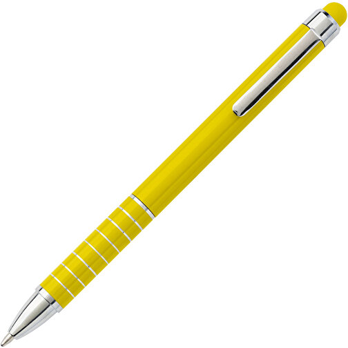 Kugelschreiber Speedtouch , gelb, Aluminium, Kautschuk, 12,50cm (Höhe), Bild 2