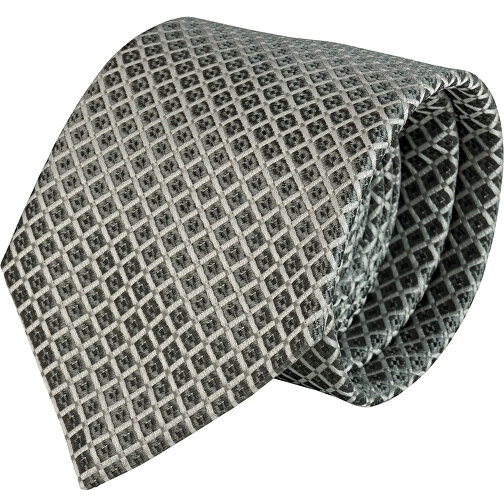 Krawatte, Reine Seide, Jacquardgewebt , grau, reine Seide, 148,00cm x 7,50cm (Länge x Breite), Bild 1