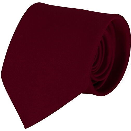 Krawatte, 100% Polyester Satin, Uni, Glänzend , dunkelrot, Polyester, glänzend, 148,00cm x 7,50cm (Länge x Breite), Bild 1