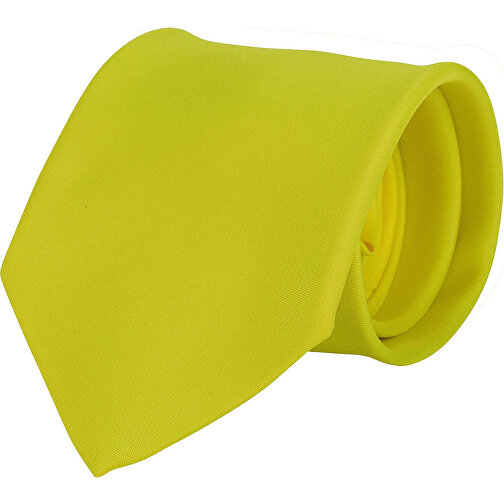 Krawatte, 100% Polyester Satin, Uni, Matt , gelb, Polyester, matt, 148,00cm x 7,50cm (Länge x Breite), Bild 1