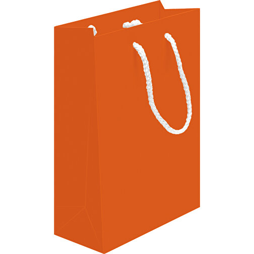 Laminierte Papiertasche, Klein , orange, Papier, 18,00cm x 24,00cm x 8,00cm (Länge x Höhe x Breite), Bild 2