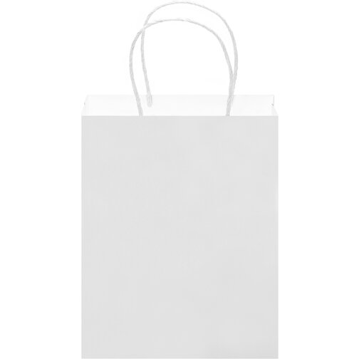 Mittlere Papiertasche Im Eco Look 120g/m² , weiß, Papier, 24,00cm x 30,00cm x 10,00cm (Länge x Höhe x Breite), Bild 4