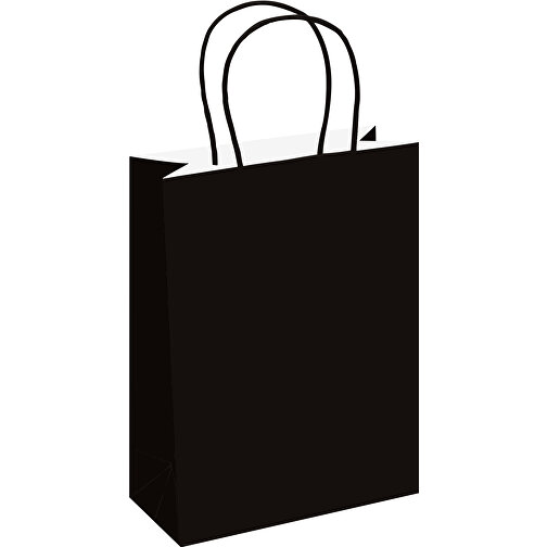 Große Papiertasche Im Eco Look 120g/m² , schwarz, Papier, 30,00cm x 40,00cm x 12,00cm (Länge x Höhe x Breite), Bild 1