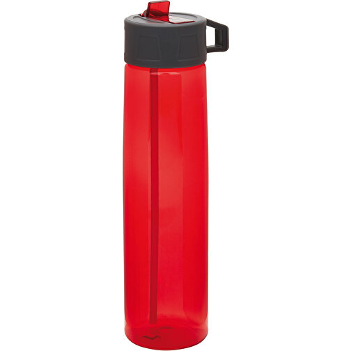 Tritan Trinkflasche Mit Strohhalm , rot, Tritan, PP, 25,80cm (Höhe), Bild 1