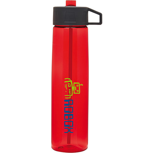 Tritan Trinkflasche Mit Strohhalm , rot, Tritan, PP, 25,80cm (Höhe), Bild 3