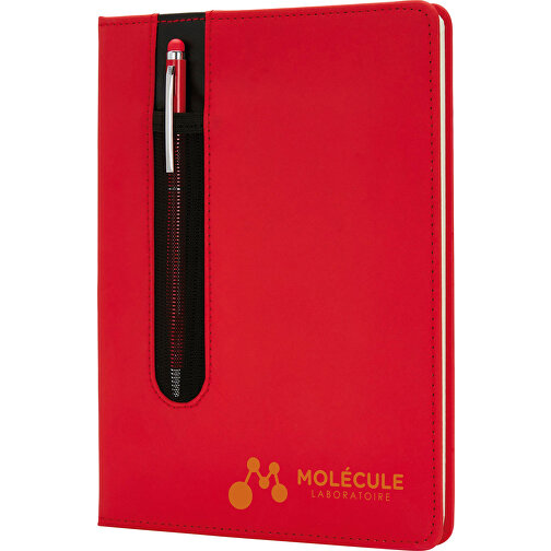 Basic Hardcover PU A5 Notizbuch Mit Stylus-Stift, Rot , rot, Papier, 1,60cm x 145,00cm (Länge x Höhe), Bild 2