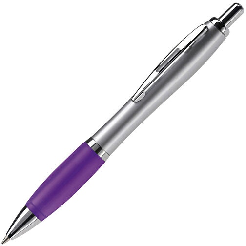 Kugelschreiber Hawaï Silver , silber / violett, ABS & Metall, 14,00cm (Länge), Bild 2