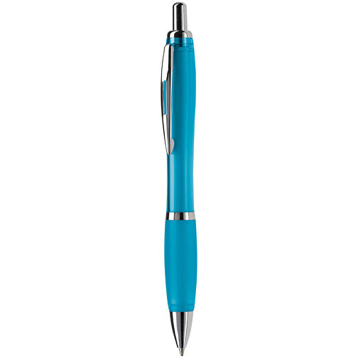 Kugelschreiber Hawaï Transparent , transparent hellblau, ABS & Metall, 14,00cm (Länge), Bild 1