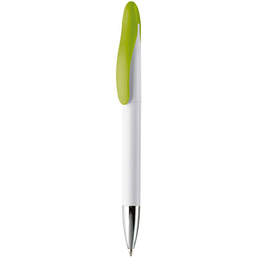 Kugelschreiber Speedy Metallspitze Twist , weiß / hellgrün, ABS, 14,30cm (Länge), Bild 1