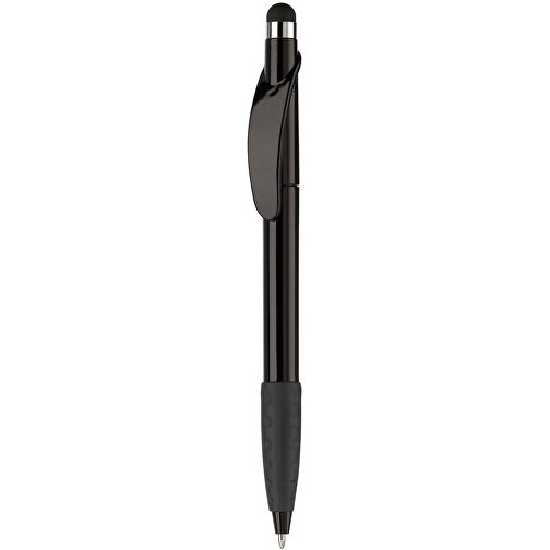 Kugelschreiber Cosmo Stylus , schwarz / schwarz, ABS, 14,20cm (Länge), Bild 1