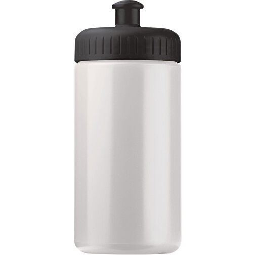 Sportflasche Classic 500ml , weiss / schwarz, LDPE & PP, 17,80cm (Höhe), Bild 1