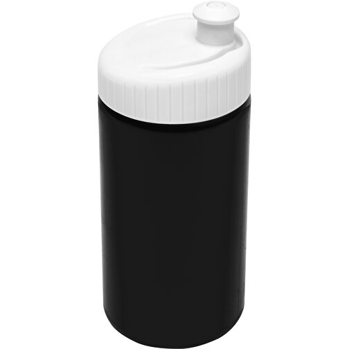 Sportflasche Design 500ml , weiss / schwarz, LDPE & PP, 17,80cm (Höhe), Bild 2