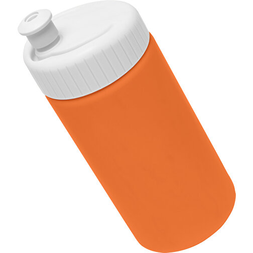 Sportflasche Design 500ml , weiss / orange, LDPE & PP, 17,80cm (Höhe), Bild 3