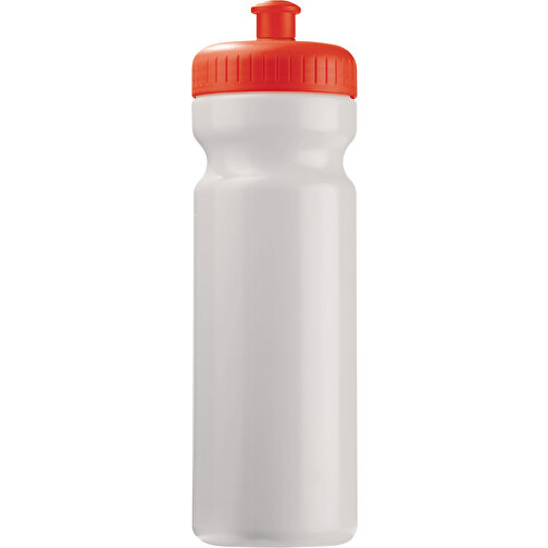 Sportflasche Classic 750ml , weiß / rot, LDPE & PP, 24,80cm (Höhe), Bild 1