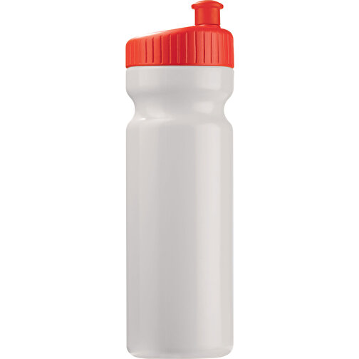 Sportflasche Design 750ml , weiß / rot, LDPE & PP, 24,80cm (Höhe), Bild 1
