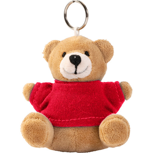 Teddybär Schlüsselanhänger Arnie , rot, Plüsch, 8,40cm x 3,80cm x 8,00cm (Länge x Höhe x Breite), Bild 1