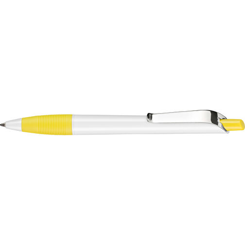 Kugelschreiber Bond Shiny , Ritter-Pen, weiß/zitronen-gelb, ABS u. Metall, 14,30cm (Länge), Bild 3