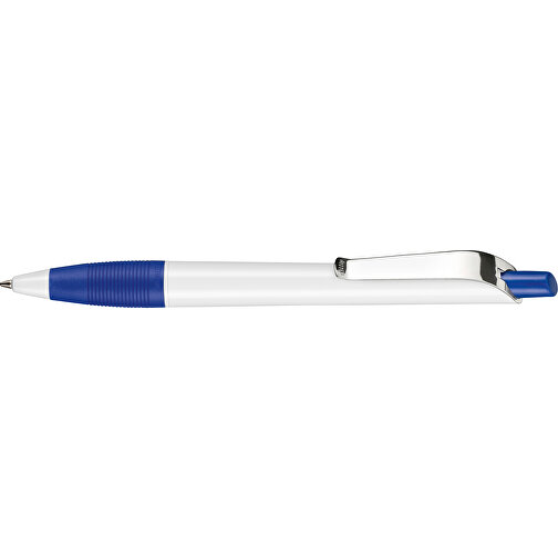 Kugelschreiber Bond Shiny , Ritter-Pen, weiss/azurblau, ABS u. Metall, 14,30cm (Länge), Bild 3