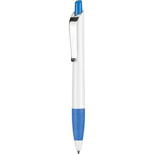 Kugelschreiber Bond Shiny , Ritter-Pen, weiß/himmelblau, ABS u. Metall, 14,30cm (Länge), Bild 1