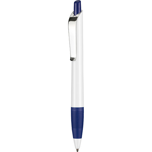 Kugelschreiber Bond Shiny , Ritter-Pen, weiss/nachtblau, ABS u. Metall, 14,30cm (Länge), Bild 1