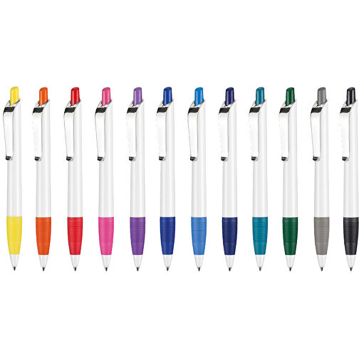 Kugelschreiber Bond Shiny , Ritter-Pen, weiß/nachtblau, ABS u. Metall, 14,30cm (Länge), Bild 4