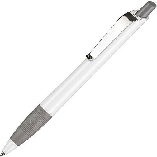 Kugelschreiber Bond Shiny , Ritter-Pen, weiß/steingrau, ABS u. Metall, 14,30cm (Länge), Bild 2