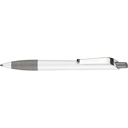 Kugelschreiber Bond Shiny , Ritter-Pen, weiss/steingrau, ABS u. Metall, 14,30cm (Länge), Bild 3