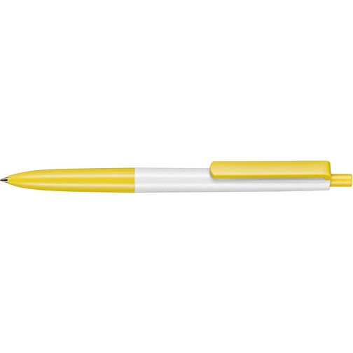 Kugelschreiber New Basic , Ritter-Pen, weiß/zitronen-gelb, ABS-Kunststoff, 13,40cm (Länge), Bild 3
