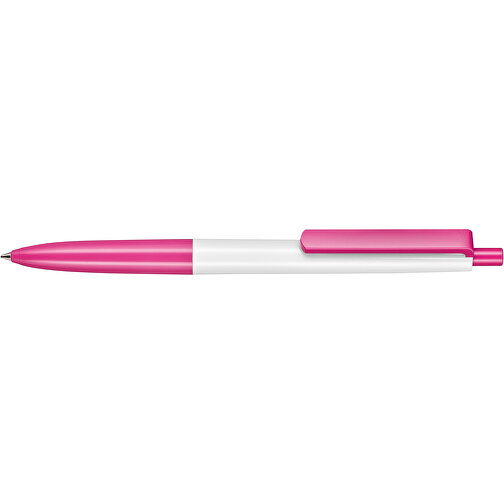 Kugelschreiber New Basic , Ritter-Pen, weiss/fuchsia-pink, ABS-Kunststoff, 13,40cm (Länge), Bild 3