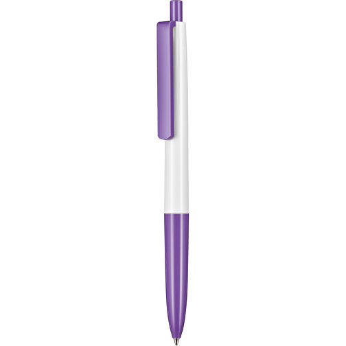 Kugelschreiber New Basic , Ritter-Pen, weiß/violett, ABS-Kunststoff, 13,40cm (Länge), Bild 1