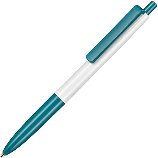 Kugelschreiber New Basic , Ritter-Pen, weiß/petrol-türkis, ABS-Kunststoff, 13,40cm (Länge), Bild 2