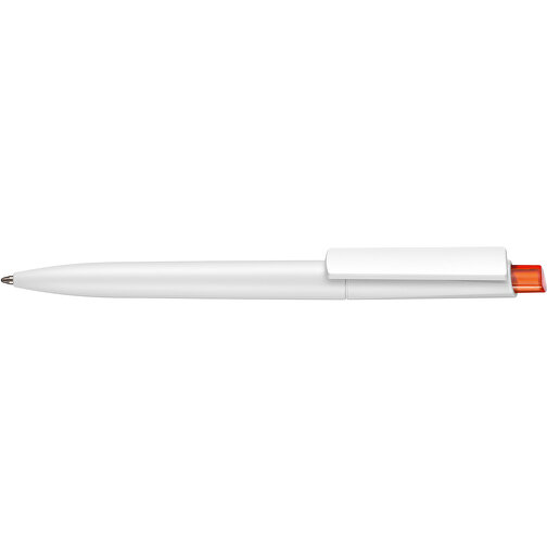 Kugelschreiber Crest ST , Ritter-Pen, weiß/clementine-orange-TR/FR, ABS-Kunststoff, 14,90cm (Länge), Bild 3