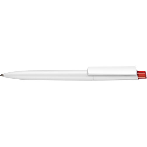 Kugelschreiber Crest ST , Ritter-Pen, weiß/feuer-rot-TR/FR, ABS-Kunststoff, 14,90cm (Länge), Bild 3