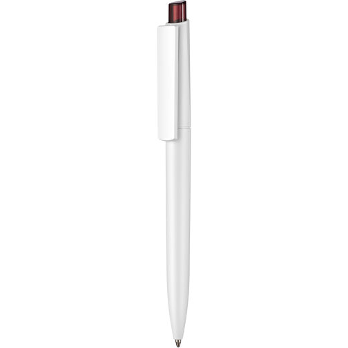 Kugelschreiber Crest ST , Ritter-Pen, weiß/rubinrot-TR/FR, ABS-Kunststoff, 14,90cm (Länge), Bild 1
