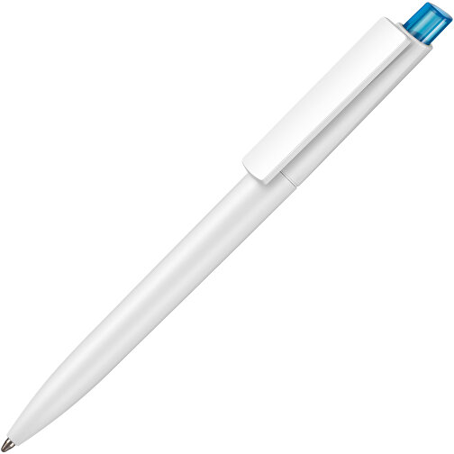 Kugelschreiber Crest ST , Ritter-Pen, weiss/caribic-blau-TR/FR, ABS-Kunststoff, 14,90cm (Länge), Bild 2