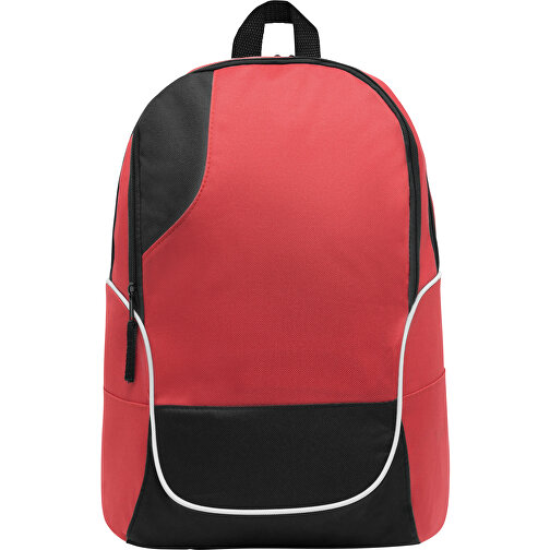 Rucksack CURVE , rot, schwarz, 600D Polyester, 46,00cm x 19,00cm x 34,00cm (Länge x Höhe x Breite), Bild 2