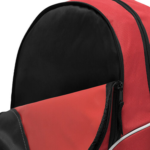 Rucksack CURVE , rot, schwarz, 600D Polyester, 46,00cm x 19,00cm x 34,00cm (Länge x Höhe x Breite), Bild 6